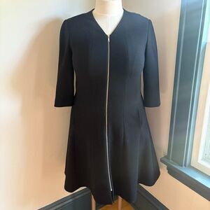 Layfayette 148 Wool Zip Front Pleated Dress‎ Women's 14